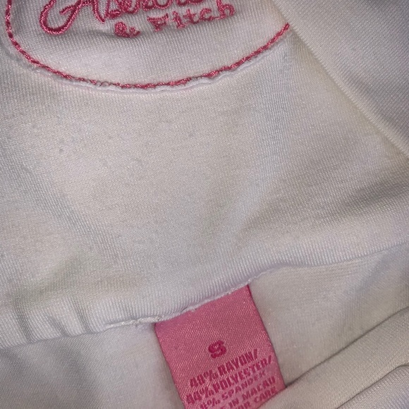 ABERCROMBIE & FITCH Vintage Y2K White Ruffle Skirt Pink Buttons S - Picture 4 of 6